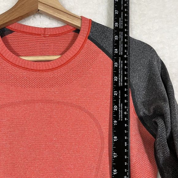 Lululemon Run Swiftly Tech Orange Gray Heather Long Sleeve Shirt Size 2, 4? - Picture 9 of 9